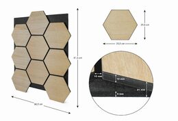 Akustický panel G21 81,5x66,5x2,1 cm plástev, přírodní dub