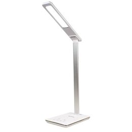 Stolní LED lampička Huslog bílá s bezdrátovou nabíječkou