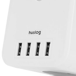 Prodlužovací kabel Huslog bílý 3x zásuvka + 4x USB