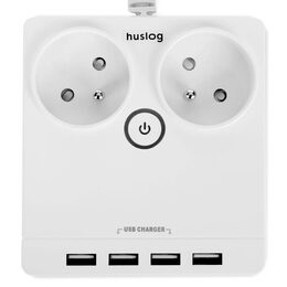 Prodlužovací kabel Huslog bílý 2x zásuvka + 4x USB