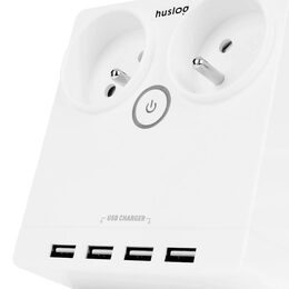 Prodlužovací kabel Huslog bílý 2x zásuvka + 4x USB