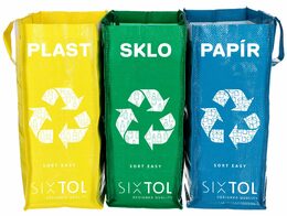 Sada Sixtol tašky na tříděný odpad Sort Easy 3 Slim, 18 x 30 x 40 cm, 3 x 22 l, 3 ks