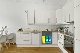 Sada Sixtol tašky na tříděný odpad Sort Easy 3 Slim, 18 x 30 x 40 cm, 3 x 22 l, 3 ks
