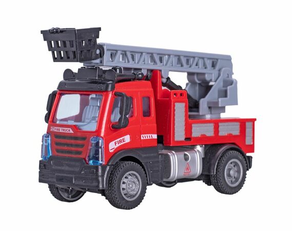 Mikro auto hasičské FIRE plast 13cm na zpětný chod