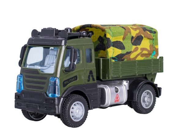 Mikro auto vojenské MILITARY plast 13cm na zpětný chod