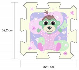 Pěnové puzzle Babies and the Bear 32x32x1cm 8ks ve fólii 0m+