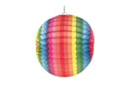 Lampion koule duhový průměr 25cm v sáčku (bez hůlky) karneval
