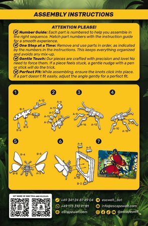 EscapeWelt 3D dřevěné puzzle Motýl
