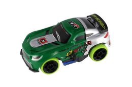 Auto RC závodní 2,4GHz plast 12cm na baterie se světlem zelené v krabici 23x17x5,5cm