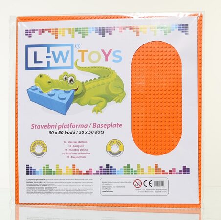 L-W Toys Velká podložka na stavění 50x50 bodů oranžová
