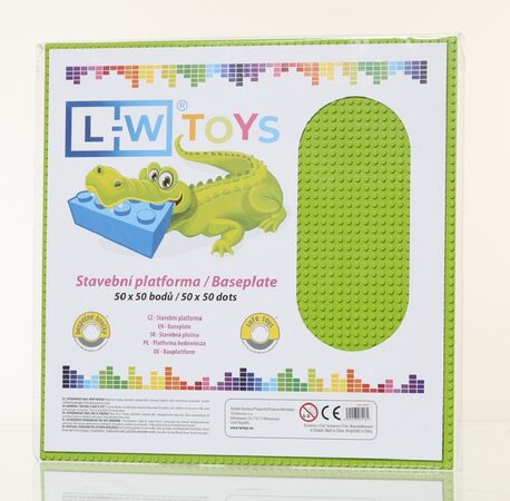 L-W Toys Velká podložka na stavění 50x50 bodů limetková