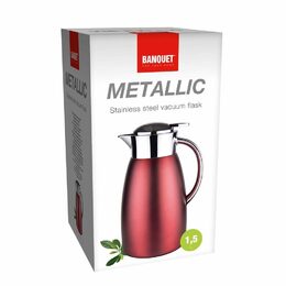 Termokonvice BANQUET METALLIC Red, nerezová, 1,5 l