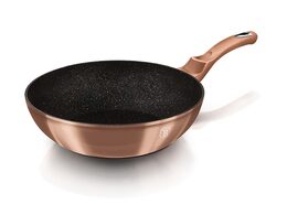 BERLINGERHAUS Pánev Wok s mramorovým povrchem 28 cm Rosegold Metallic Line BH-1512