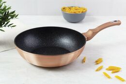 BERLINGERHAUS Pánev Wok s mramorovým povrchem 28 cm Rosegold Metallic Line BH-1512