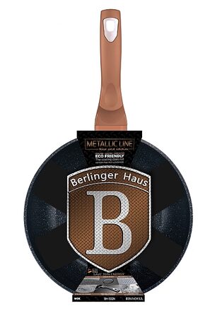 BERLINGERHAUS Pánev Wok s mramorovým povrchem 28 cm Rosegold Metallic Line BH-1512