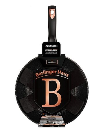 BERLINGERHAUS Pánev WOK s mramorovým povrchem 28 cm Black Rose Collection BH-1638