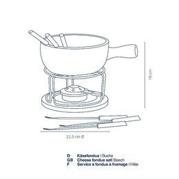KELA Sýrové fondue NATURA keramika, nerez, chrom, dřevo KL-61306