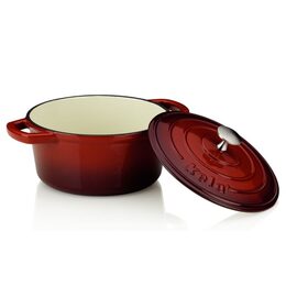 KELA Pekáč litinový s poklicí CALIDO 21 cm červená KL-11940