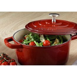 KELA Pekáč litinový s poklicí CALIDO 21 cm červená KL-11940