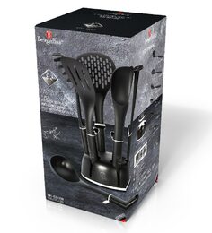 BERLINGERHAUS Kuchyňské náčiní ve stojanu sada 7 ks Royal Black Collection BH-6218