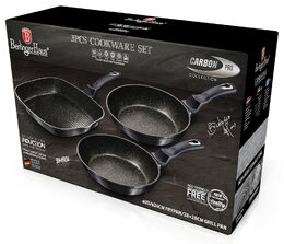 BERLINGERHAUS Sada pánví s mramorovým povrchem 3 ks Carbon PRO Line BH-6904