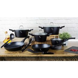 BERLINGERHAUS Kastrol s poklicí s mramorovým povrchem 20 cm Black Silver Collection BH-1851