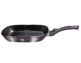 BERLINGERHAUS Pánev grilovací s mramorovým povrchem a poklicí 28 cm Carbon PRO Line BH-6909