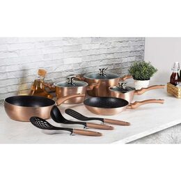 BERLINGERHAUS Sada nádobí s mramorovým povrchem 11 ks Rosegold Metallic Line BH-6160