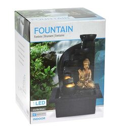 PROGARDEN Fontána pokojová s LED osvětlením BUDDHA rovná KO-795202210rovn