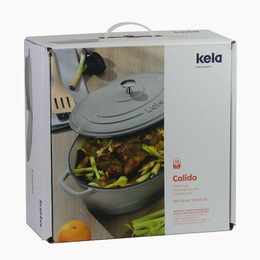 KELA Pekáč litinový s poklicí CALIDO 35x26 cm šedá KL-12608