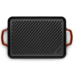 KELA Grilovací deska litinová Calido 35x25 cm červená KL-11939