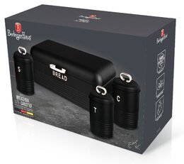BERLINGERHAUS Chlebovka a dóza na potraviny sada 4 ks Matte Black Collection BH-6754