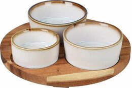 EXCELLENT HOUSEWARE Servírovací misky s kulatým podnosem sada 4 ks KO-278000750