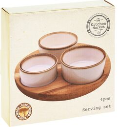 EXCELLENT HOUSEWARE Servírovací misky s kulatým podnosem sada 4 ks KO-278000750
