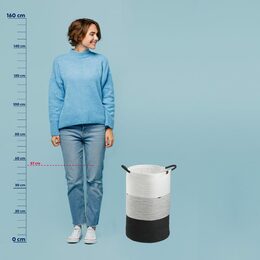 KELA Koš na prádlo Hedda směs bavlna/polyester bílo-černá 57,0 cm  40,0 cm KL-24453