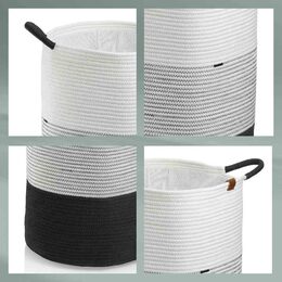 KELA Koš na prádlo Hedda směs bavlna/polyester bílo-černá 57,0 cm  40,0 cm KL-24453