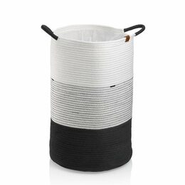 KELA Koš na prádlo Hedda směs bavlna/polyester bílo-černá 57,0 cm  40,0 cm KL-24453