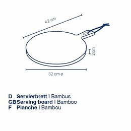 KELA Servírovací prkénko Cosma bambus světle hnědá 42.02.0cm 32.0cm KL-12435