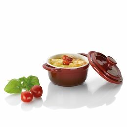KELA Zapékací miska pekáček s poklicí MALIN 14 x 9,5 cm červená KL-11839
