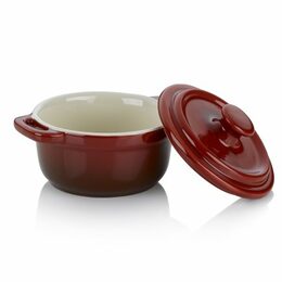 KELA Zapékací miska pekáček s poklicí MALIN 14 x 9,5 cm červená KL-11839