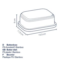 KELA Dóza na máslo Namur béžová 15,5x11,5x6cm KL-12082