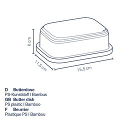KELA Dóza na máslo Namur antracit 15,5x11,5x6cm KL-12083