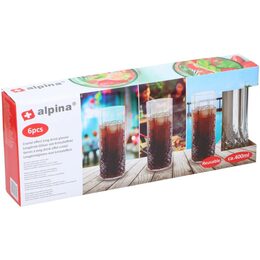 ALPINA Sklenice na alko i nealko LONG DRINK sada 6 ks 400 ml ED-205305