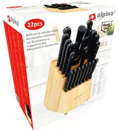ALPINA Sada nožů v dřevěném stojanu 22 ks ED-212292