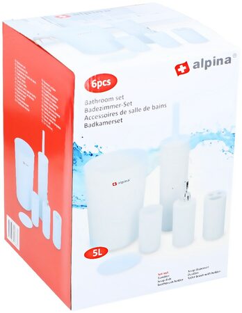 ALPINA Doplňky do koupelny a wc 6 ks bílá ED-217988bila