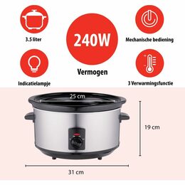 ALPINA Pomalý hrnec Slow Cooker 3,5 l 240W ED-218170