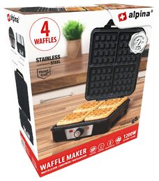 ALPINA Vaflovač na čtyři vafle 1000W ED-223256