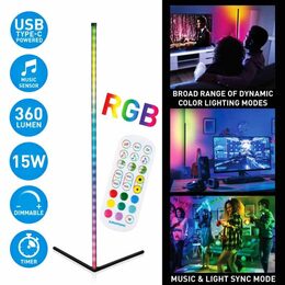 GRUNDIG LED stojací lampa rohová s ovládáním RGB a bílá ED-223503