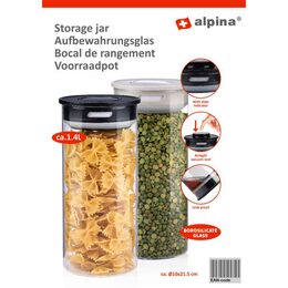 ALPINA Skleněná dóza 21,5 cm černá ED-224195cern