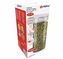 ALPINA Skleněná dóza 21,5 cm bílá ED-224195bila